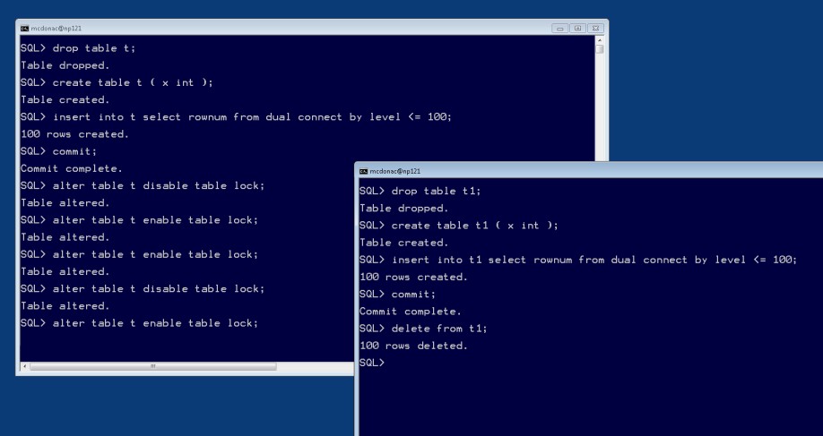 Cannot Enable Table Locks - Ora-00054: Resource Busy - Ask Tom